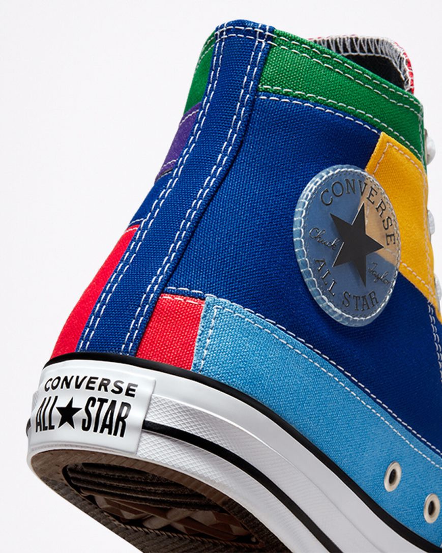 Men's Converse Chuck Taylor All Star Patchwork High Top Shoes Red / Blue | AU 09EC5P
